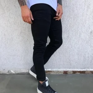 Man Retro Washing Zipper Stretch Casual Slim Fit Trousers Male Plus Size Pencil Pants Denim Skinny Hip Hop Streetwear Jeans For