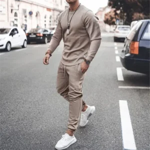Men's Sets Casual Tracksuit Men Long Sleeve O-Neck T Shirts+Sport Long Pants Suit Casual Men Clothing Mens Joggers Sets Summer